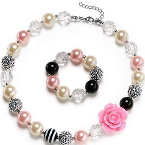 Chunky bubble gum necklace set for girls